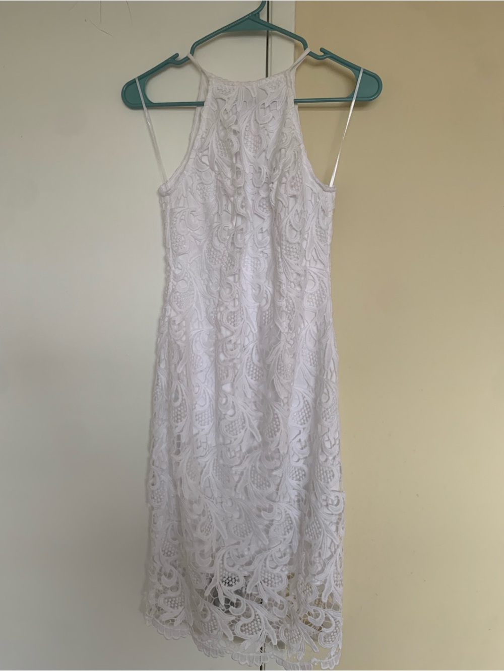 Guess White Lace Halter Midi Dress